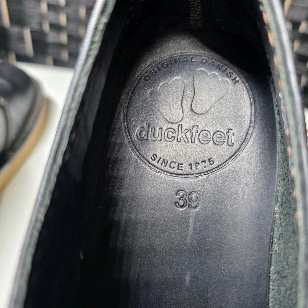 Duckfeet Himmerland Black Leather Slip On Shoes Size 39 Danish Minimalist 1600